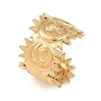 304 Stainless Steel Cuff Open Rings for Women SA-CBABC0E-01G-1