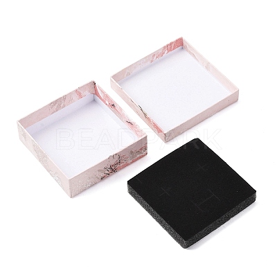 Floral Oil Painting Print Square Cardboard Jewelry Boxes CBOX-A010-01B-06-1