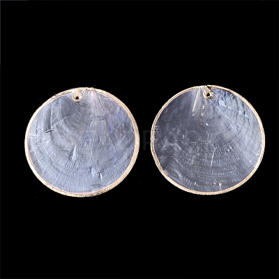 Edge Golden Plated Capiz Shell Pendants SHEL-S276-53-1