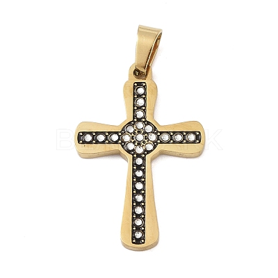 Ion Plating(IP) 304 Stainless Steel Enamel Rhinestone Pendants STAS-Q325-05L-G-1