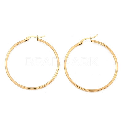Ion Plating(IP) 304 Stainless Steel Hoop Earrings LS-EJEW-N0016-11G-G-1