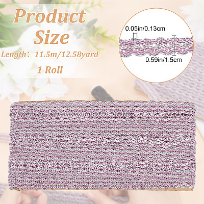 Polyester Braided Lace Ribbons OCOR-WH0060-73E-1
