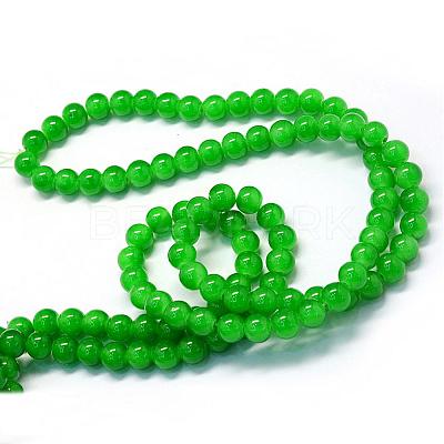 Baking Paint Imitation Jade Glass Round Bead Strands DGLA-Q021-6mm-10-1