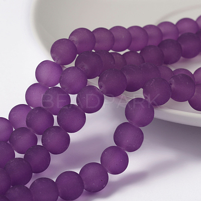 Baking Paint Transparent Glass Bead Strands X-GLAA-S031-8mm-36-1