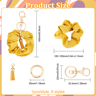 1 Set Cloth Elastic Scrunchie/Scrunchy Hair Ties Keychain KEYC-FG0001-13-1