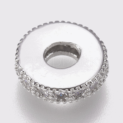 Brass Micro Pave Cubic Zirconia Bead Spacers ZIRC-K074-11A-01P-1