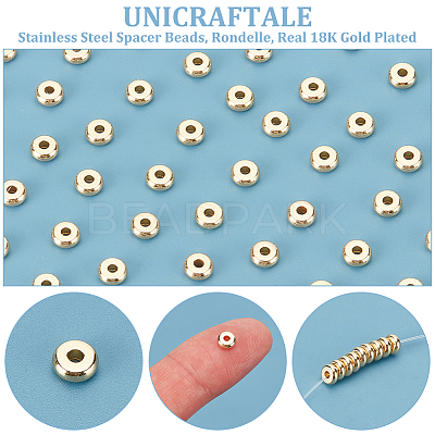 100Pcs 304 Stainless Steel Spacer Beads STAS-UN0058-39-1