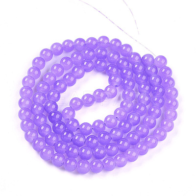 Baking Paint Imitation Jade Glass Round Bead Strands DGLA-Q021-8mm-44-1