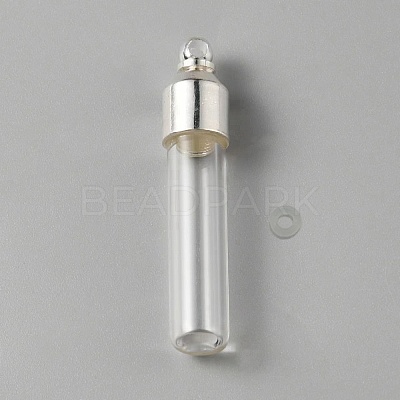 Clear Glass Tube Wish Bottle Pendants FIND-WH0002-46B-1