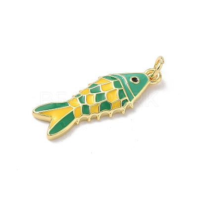Sea Animals Brass Enamel Pendants KK-B155-02B-04G-1