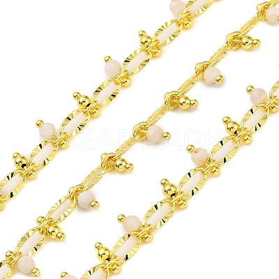 Handmade Faceted Natural White Jade Beaded Chains CHC-L050-01G-02-1