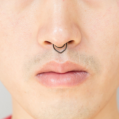 V-Shaped 316L Surgical Stainless Steel No Piercing Circular/Horseshoe Barbell Nose Rings WGED930-02-1