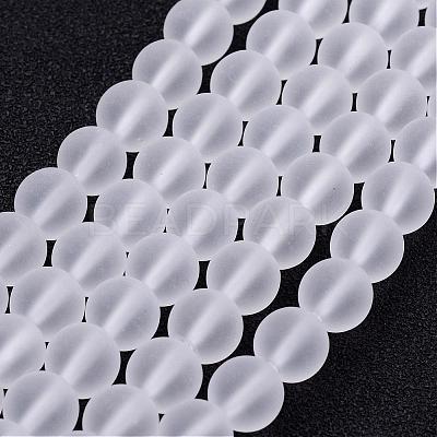 Frosted Glass Bead Strands GLAA-G016-6mm-01-1