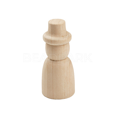 Unfinished Blank Wooden Dolls Sculpture PW-WGE1180-02-1