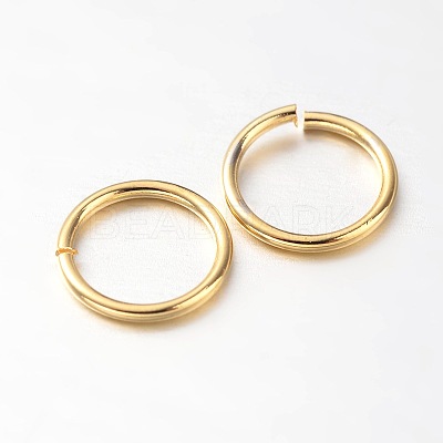 Eco-Friendly PVD Vacuum Plating & Long-Lasting Plated Brass Open Jump Rings KK-E663-7mm-G-1