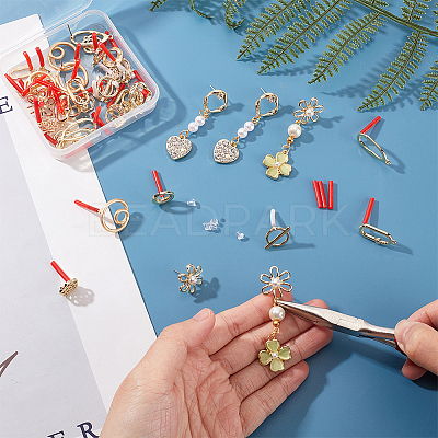 40Pcs 10 Style Alloy Stud Earring Findings FIND-PH0008-36-1