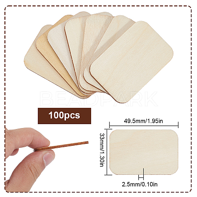 100Pcs Poplar Wood WOOD-SP0001-22-1