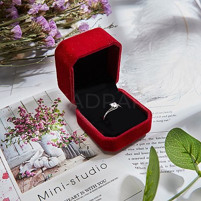 Square Velvet Ring Boxes VBOX-WH0002-01B-1