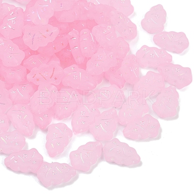Frosted Transparent Acrylic Beads X1-OACR-P029-04B-05-1