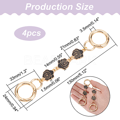 Alloy Enamel Flower Link Bag Strap Extenders FIND-WR0006-30-1