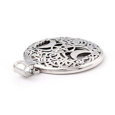 Tibetan Style 304 Stainless Steel Pendants X-STAS-P305-63AS-1