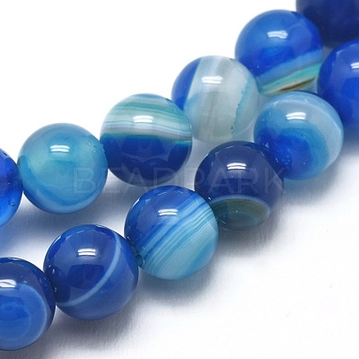 Natural Striped Agate/Banded Agate Beads Strands G-I254-03A-05-1