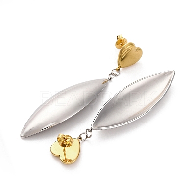 304 Stainless Steel Dangle Stud Earrings EJEW-K296-02GP-05-1