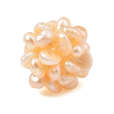 Natural Cultured Freshwater Pearl Woven Beads PEAR-JF00003-02-1