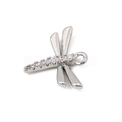 Brass Micro Pave Clear Cubic Zirconia Charms CU-CBA3D76-03P-01-1
