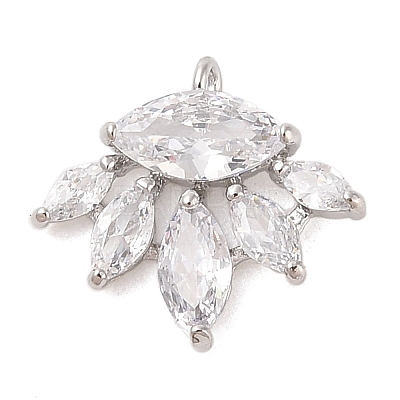 Brass Inlay Clear Glass Pendants KK-S388-22P-1