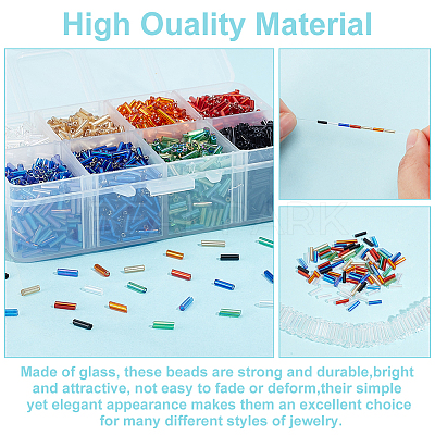Glass Bugle Beads Sets SEED-PH0008-03-1