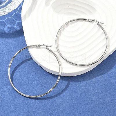 Tarnish Resistant 304 Stainless Steel Big Hoop Earrings EJEW-F105-04P-1