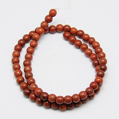 1 Strand Dyed Saddle Brown Round Synthetic Turquoise Beads Strands X-TURQ-G106-6mm-02J-1