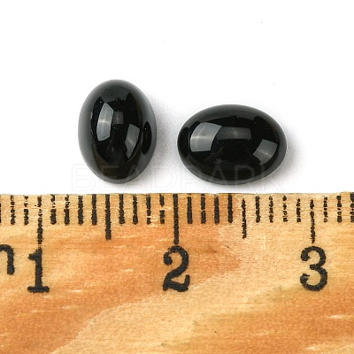 Synthetic Black Stone Cabochons G-A094-01B-38-1