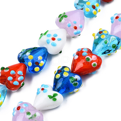 Handmade Bumpy Lampwork Beads Strands LAMP-N029-011A-1