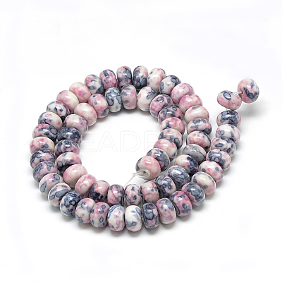 Synthetic Ocean White Jade Beads Strands G-S257-5x10mm-10-1