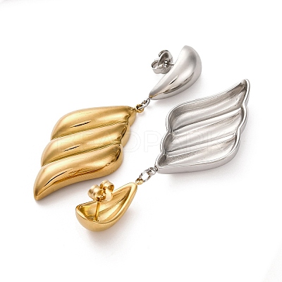 304 Stainless Steel Dangle Stud Earrings EJEW-K296-02GP-03-1