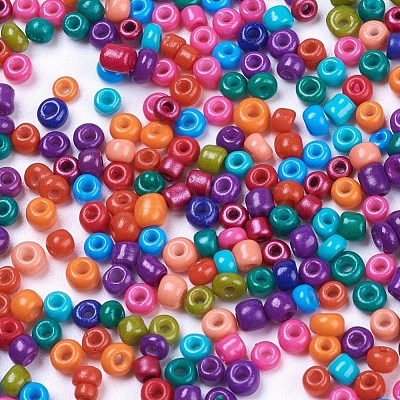 8/0 Baking Paint Glass Seed Beads SEED-S002-KM-1