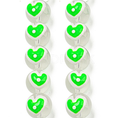 Transparent Glass with Enamel  Beads GLAA-N0028-04A-1
