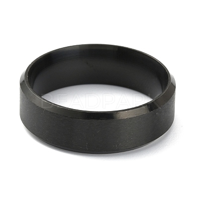 201 Stainless Steel Plain Band Ring for Men Women RJEW-WH0010-06I-MB-1