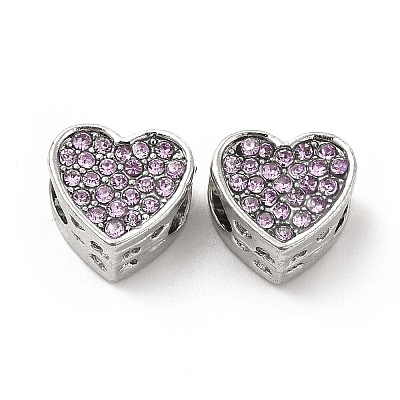 Rack Plating Alloy Rhinestone European Beads PALLOY-P289-46P-1