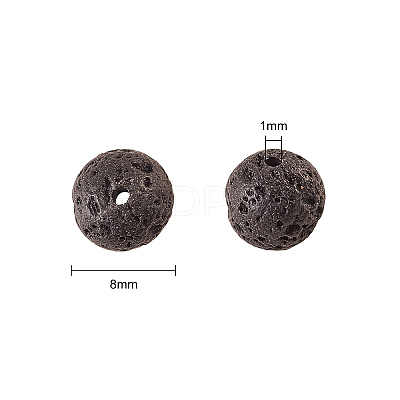 200Pcs Natural Lava Rock Beads G-CJ0001-51-1