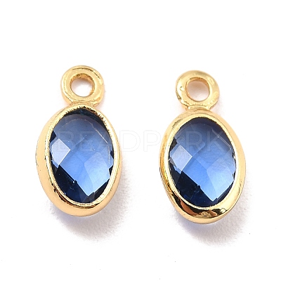 Eco-Friendly Brass with Glass Pendants KK-K268-01B-1