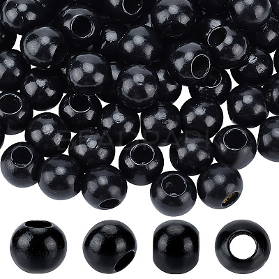 240Pcs Wood Large Hole European Beads WOOD-OC0003-80B-1