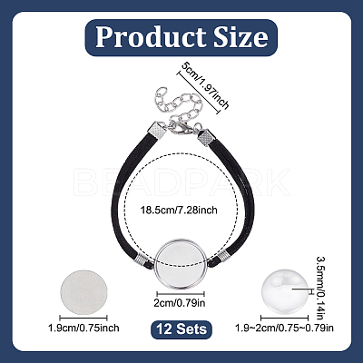 DIY Faux Suede Cord & Aluminum Heat Transfer Blank Bracelet Making Kits DIY-DR0002-38-1