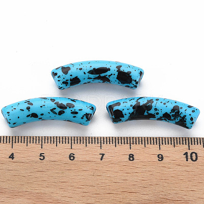 Opaque Spray Painted Acrylic Beads MACR-S372-002F-B07-1