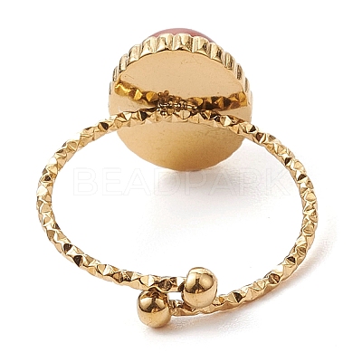 Oval Natural & Synthetic Gemstone Finger Rings RJEW-JR00748-01-1