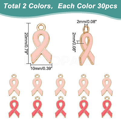 60Pcs 2 Colors Alloy Enamel Pendants ENAM-HY0001-36-1