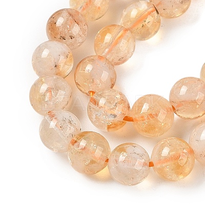Heated Natural Citrine Bead Strands G-P466-01D-1