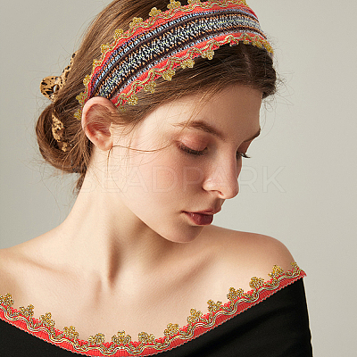 Sparkle Polyester Lace Ribbon OCOR-WH0080-32D-1